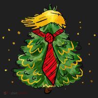 Trump Christmas Usa Funny Trump Hair Tree Women's Sweatshirt thumb 2