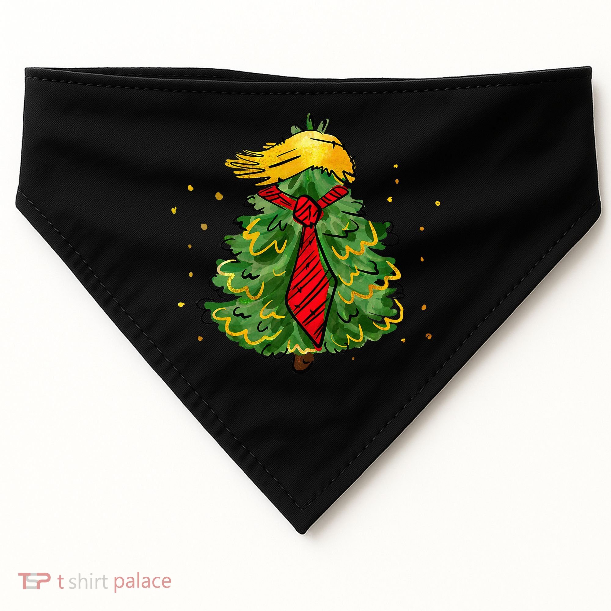 Trump Christmas Usa Funny Trump Hair Tree USA-Made Doggie Bandana