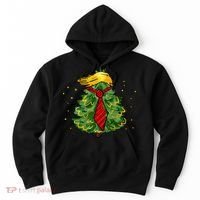 Trump Christmas Usa Funny Trump Hair Tree Hoodie thumb 0