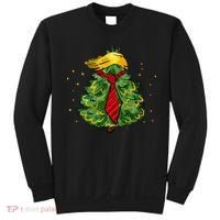 Trump Christmas Usa Funny Trump Hair Tree Sweatshirt thumb 0