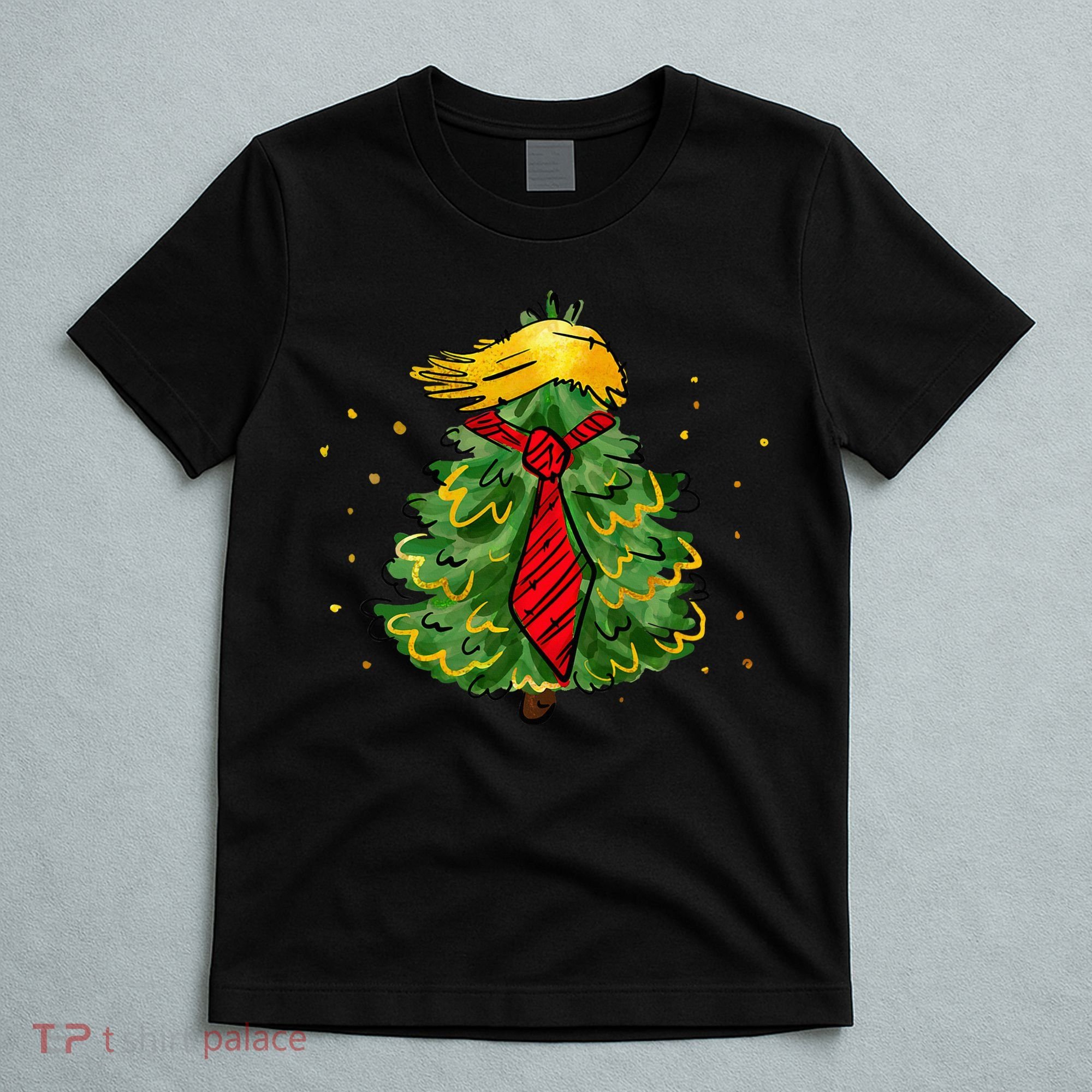 Trump Christmas Usa Funny Trump Hair Tree T-Shirt
