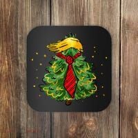 Trump Christmas Usa Funny Trump Hair Tree Coaster thumb 0