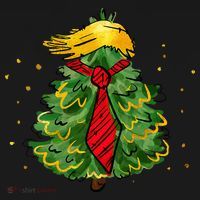 Trump Christmas Usa Funny Trump Hair Tree Women's Hoodie thumb 2