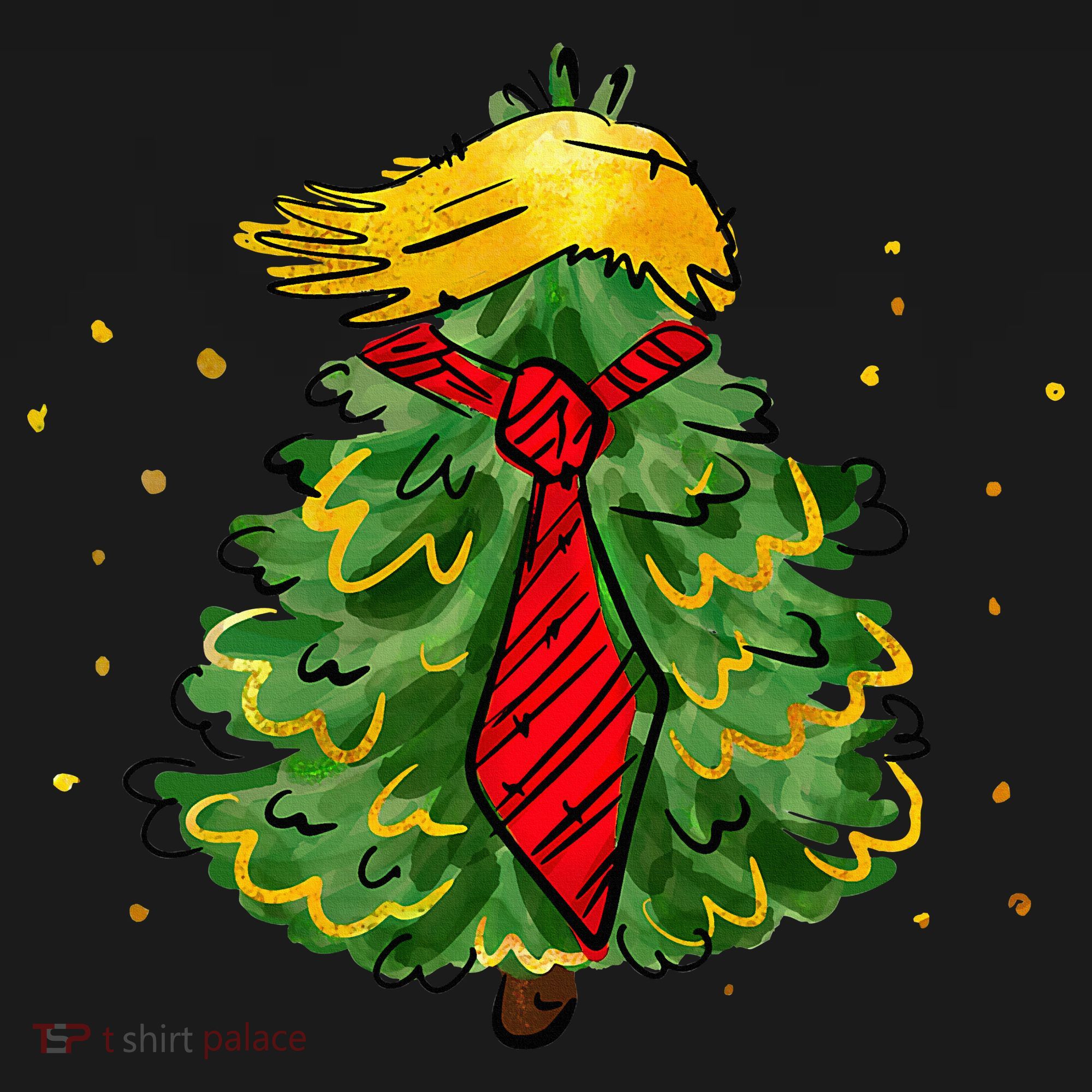 Trump Christmas Usa Funny Trump Hair Tree Women's Hoodie