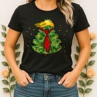 Trump Christmas Usa Funny Trump Hair Tree Women's T-Shirt thumb 2