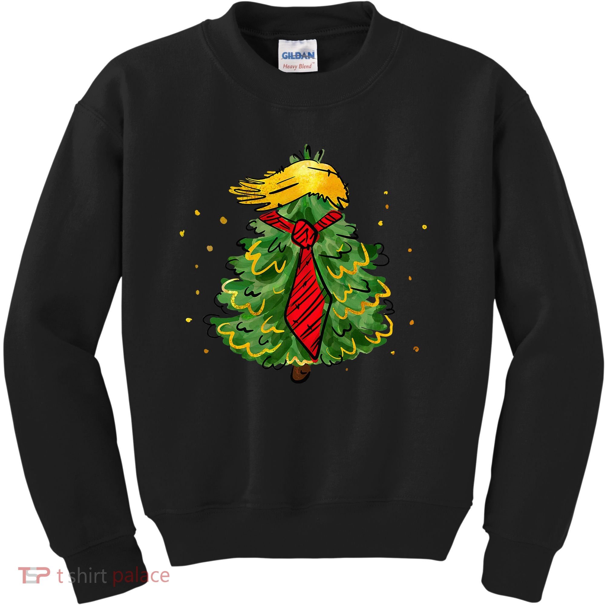 Trump Christmas Usa Funny Trump Hair Tree Kids Sweatshirt
