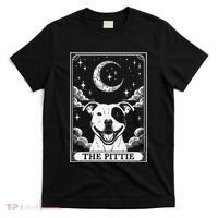 Tarot Card Vintage Crescent Moon Pit Bull Dog Pittie Mom T-Shirt thumb 0