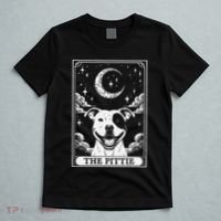 Tarot Card Vintage Crescent Moon Pit Bull Dog Pittie Mom T-Shirt thumb 5