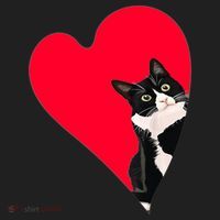 Tuxedo Cat Valentine Heart For Kitten And Animal Lovers TShirt Women's Sweatshirt thumb 2