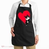 Tuxedo Cat Valentine Heart For Kitten And Animal Lovers TShirt Apron thumb 2