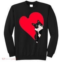 Tuxedo Cat Valentine Heart For Kitten And Animal Lovers TShirt Sweatshirt thumb 0