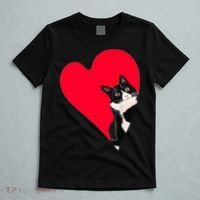 Tuxedo Cat Valentine Heart For Kitten And Animal Lovers TShirt T-Shirt thumb 5