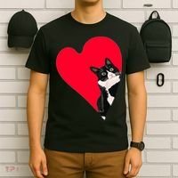 Tuxedo Cat Valentine Heart For Kitten And Animal Lovers TShirt T-Shirt thumb 6