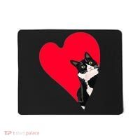 Tuxedo Cat Valentine Heart For Kitten And Animal Lovers TShirt Mousepad thumb 0