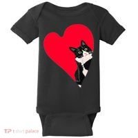 Tuxedo Cat Valentine Heart For Kitten And Animal Lovers TShirt Baby Bodysuit thumb 0