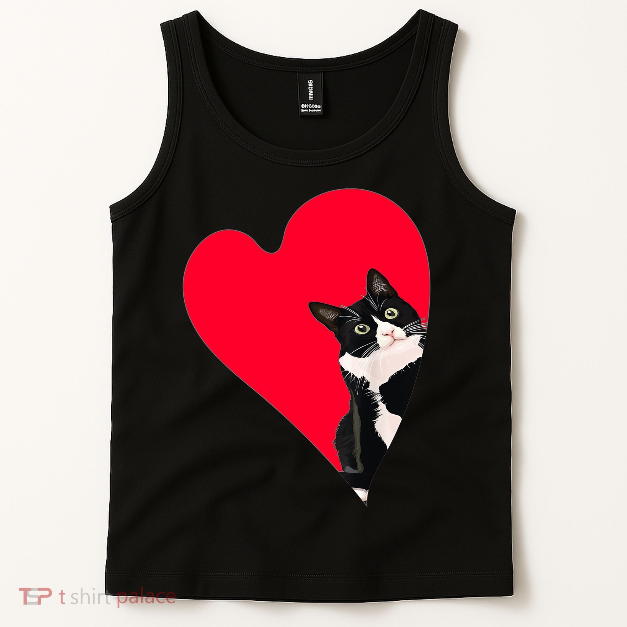 Tuxedo Cat Valentine Heart For Kitten And Animal Lovers TShirt Tank Top
