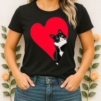 Tuxedo Cat Valentine Heart For Kitten And Animal Lovers TShirt Women's T-Shirt thumb 2