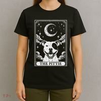 Tarot Card Vintage Crescent Moon Pit Bull Dog Pittie Mom T-Shirt thumb 4