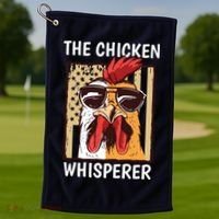 The Chicken Whisperer Farmer Chicken Golf Towel thumb 1