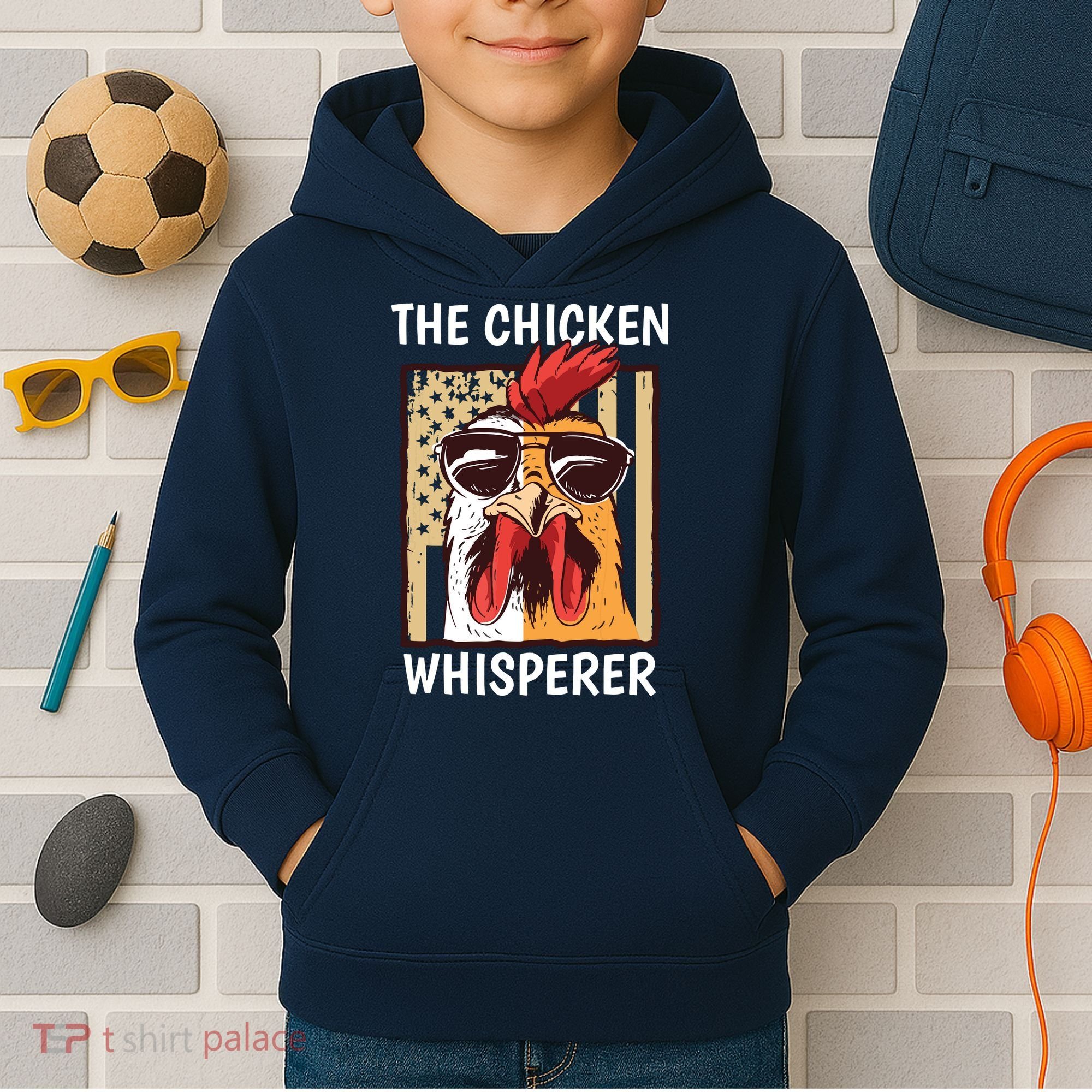 The Chicken Whisperer Farmer Chicken Kids Hoodie