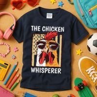 The Chicken Whisperer Farmer Chicken Kids T-Shirt thumb 3