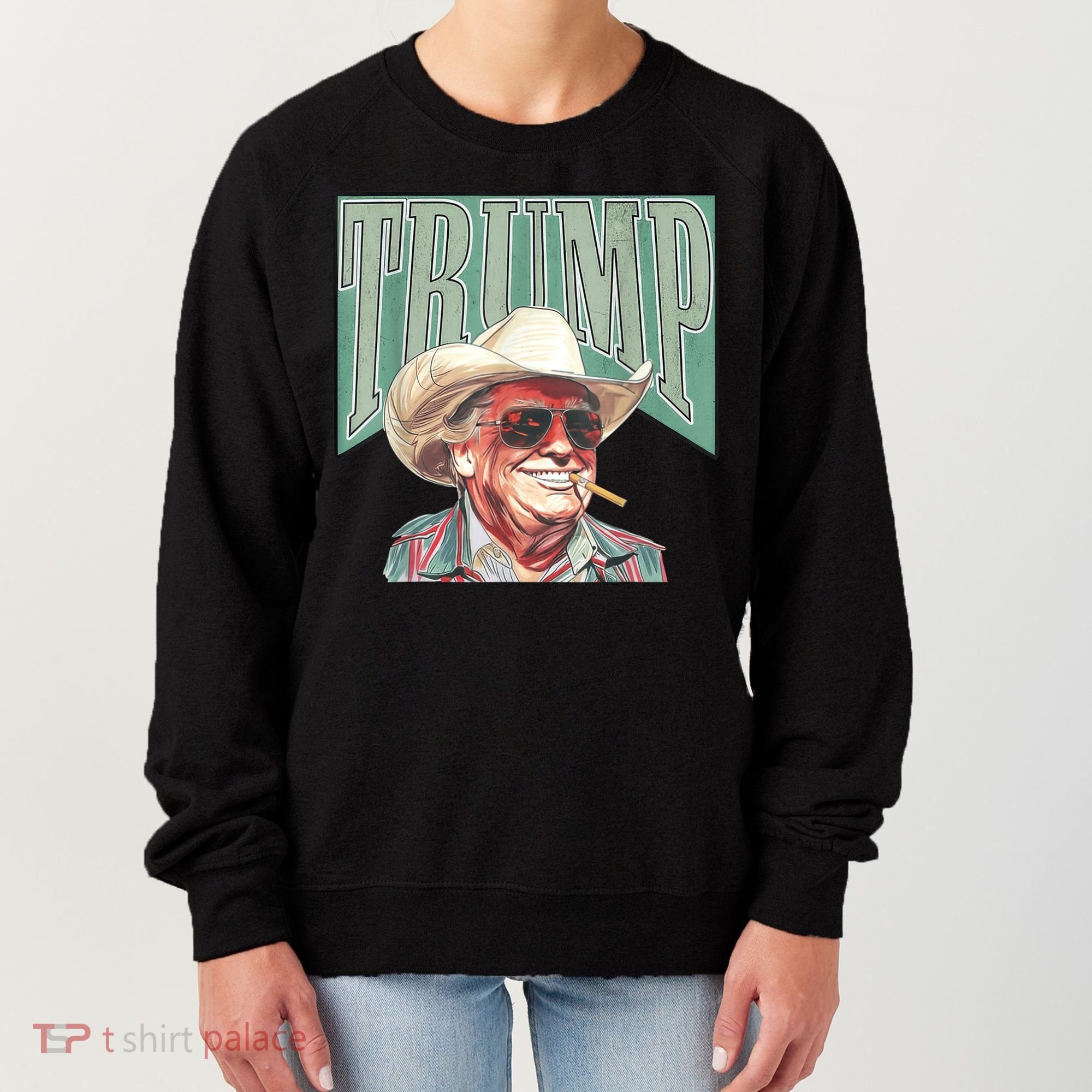 Trump Cowboy Western Make America Great Women's Sweatshirt
