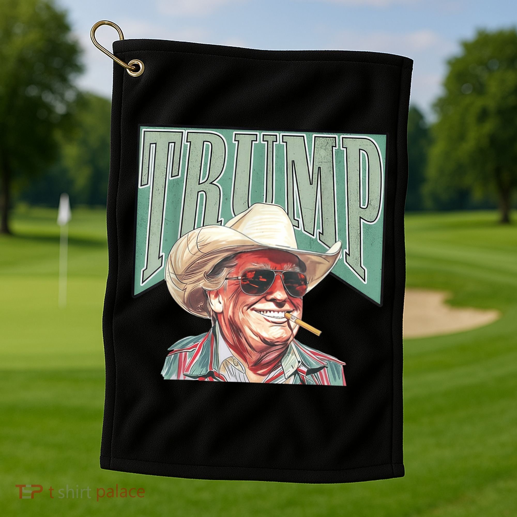 Trump Cowboy Western Make America Great Golf Towel