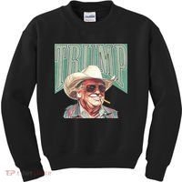 Trump Cowboy Western Make America Great Kids Sweatshirt thumb 0