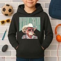 Trump Cowboy Western Make America Great Kids Hoodie thumb 2