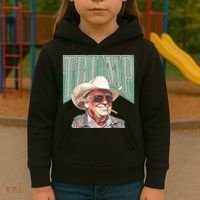 Trump Cowboy Western Make America Great Kids Hoodie thumb 3