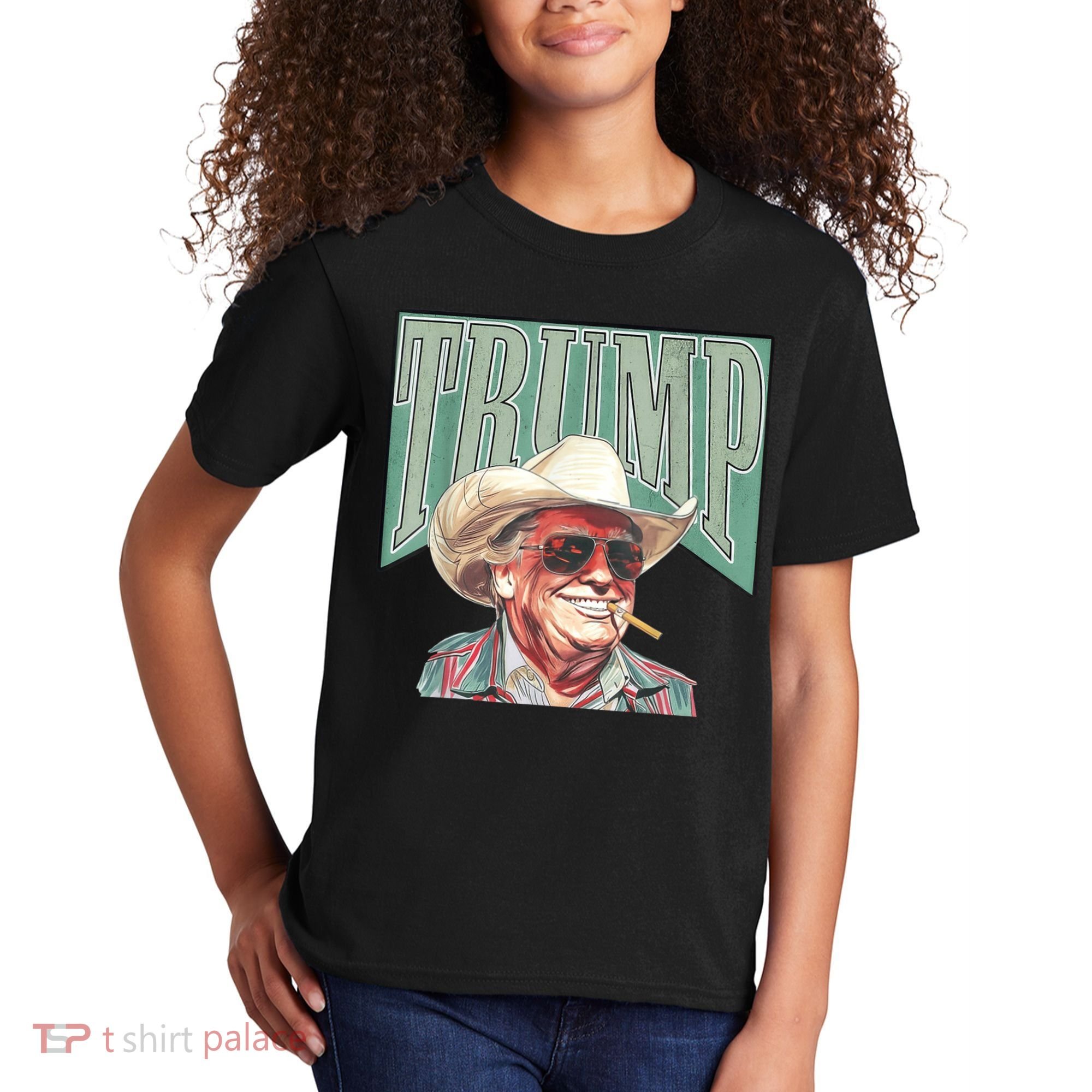 Trump Cowboy Western Make America Great Kids T-Shirt