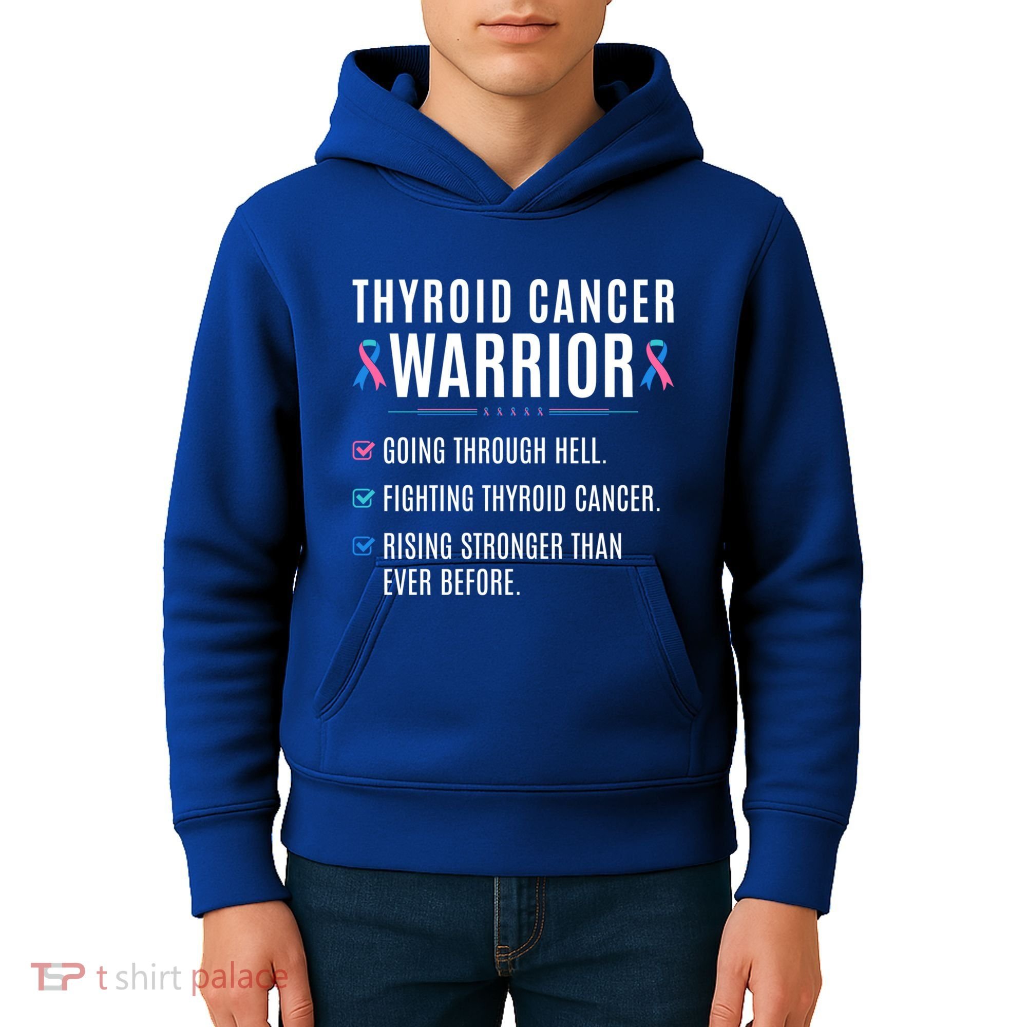 Thyroid Cancer Warrior Awareness Survivor To Do List Gift Kids Hoodie