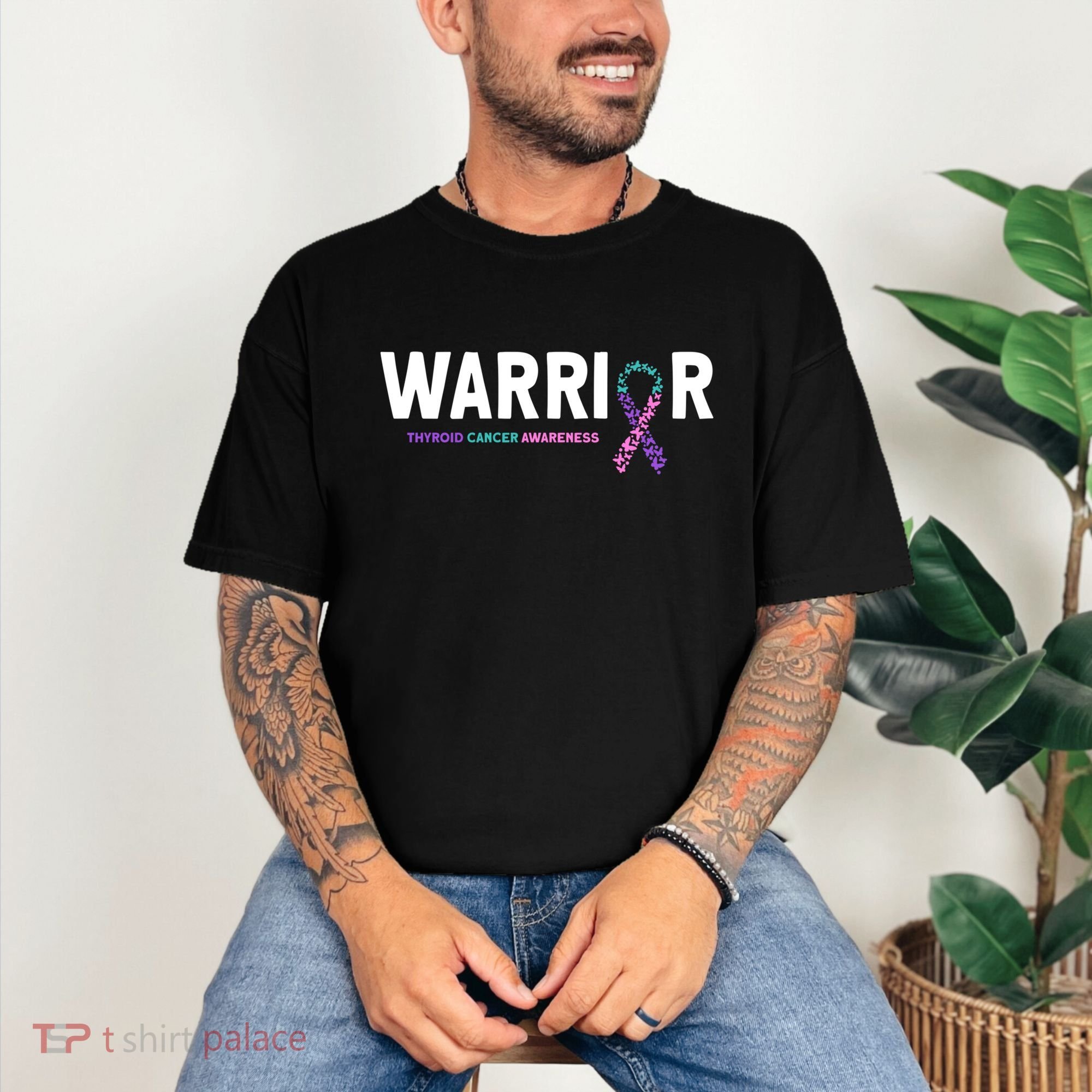 Thyroid Cancer Warrior Thyroid Cancer Awareness Gift Comfort Colors T-Shirt