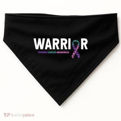 Thyroid Cancer Warrior Thyroid Cancer Awareness Gift USA-Made Doggie Bandana