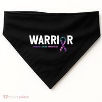 Thyroid Cancer Warrior Thyroid Cancer Awareness Gift USA-Made Doggie Bandana thumb 0