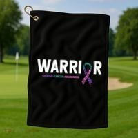 Thyroid Cancer Warrior Thyroid Cancer Awareness Gift Golf Towel thumb 1