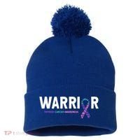 Thyroid Cancer Warrior Thyroid Cancer Awareness Gift Pom Pom 12in Knit Beanie thumb 0