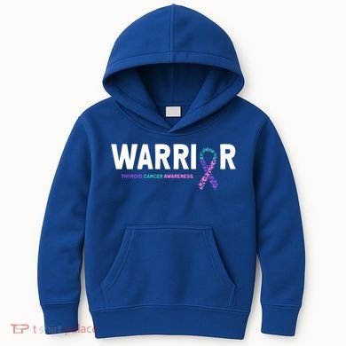 Thyroid Cancer Warrior Thyroid Cancer Awareness Gift Kids Hoodie