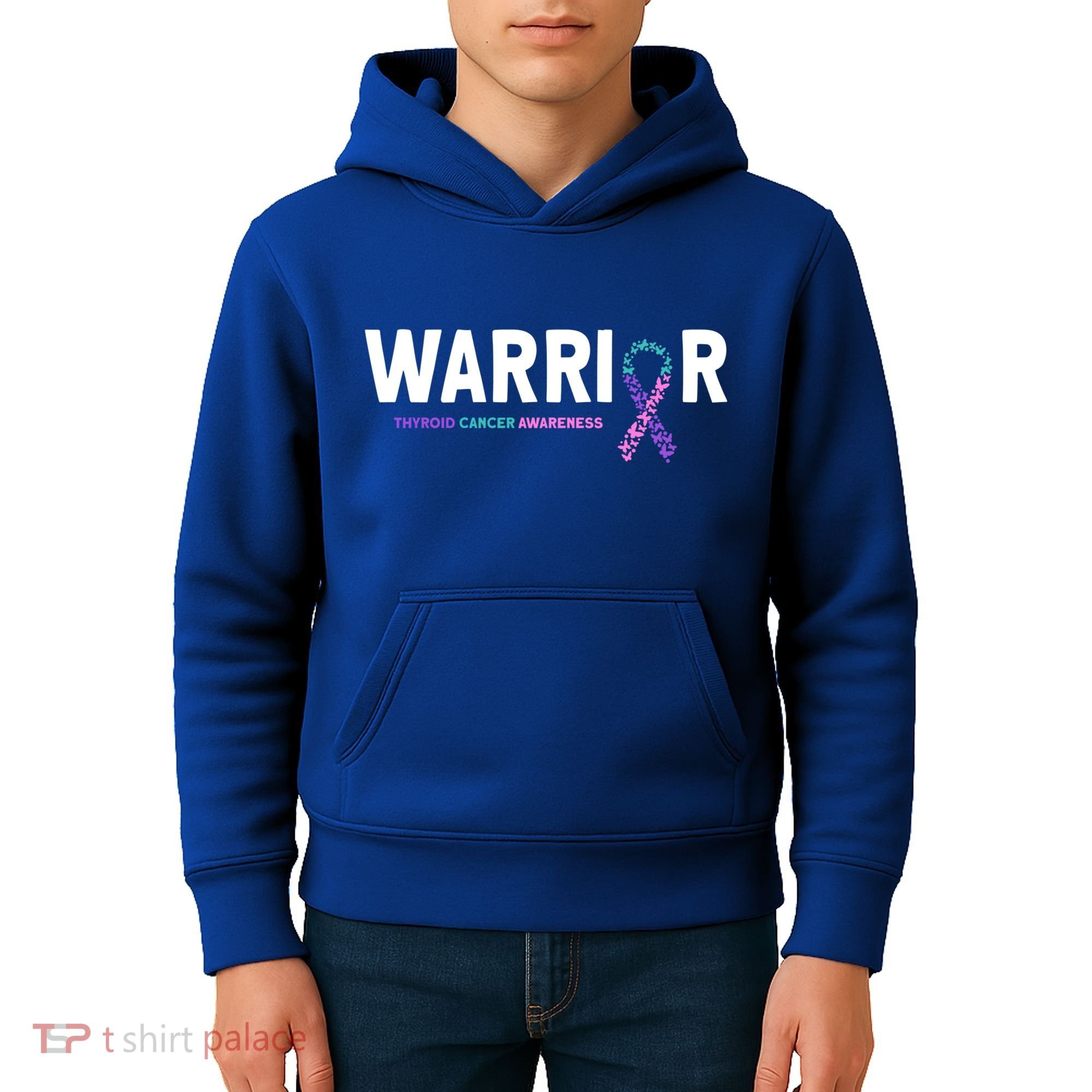 Thyroid Cancer Warrior Thyroid Cancer Awareness Gift Kids Hoodie