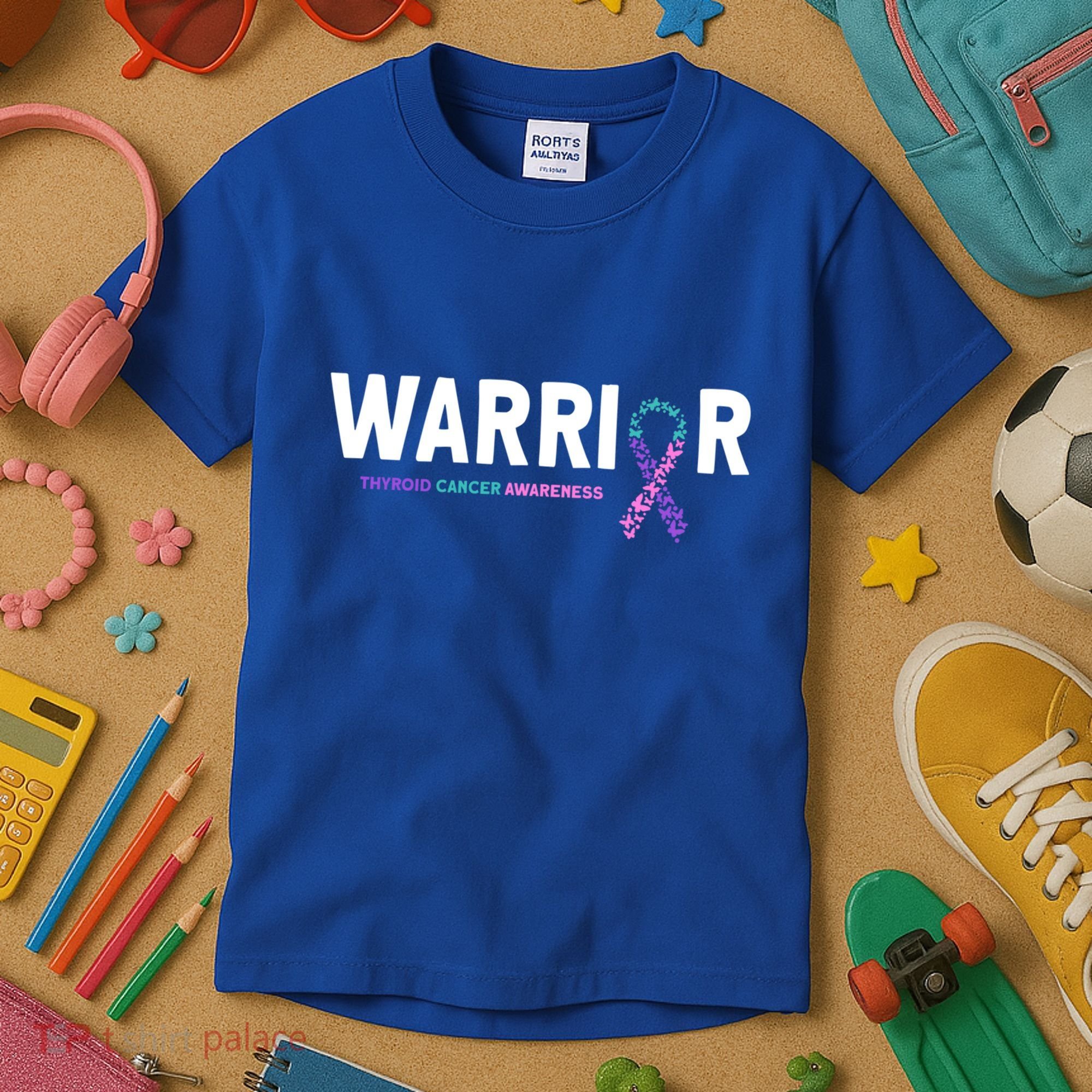 Thyroid Cancer Warrior Thyroid Cancer Awareness Gift Kids T-Shirt