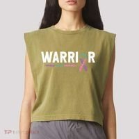 Thyroid Cancer Warrior Thyroid Cancer Awareness Gift Garment-Dyed Women's Muscle Tee thumb 2