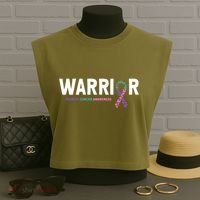 Thyroid Cancer Warrior Thyroid Cancer Awareness Gift Garment-Dyed Women's Muscle Tee thumb 3