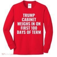 Trump Cabinet Weighs In On First 100 Days Of Term Kids Long Sleeve Shirt thumb 0