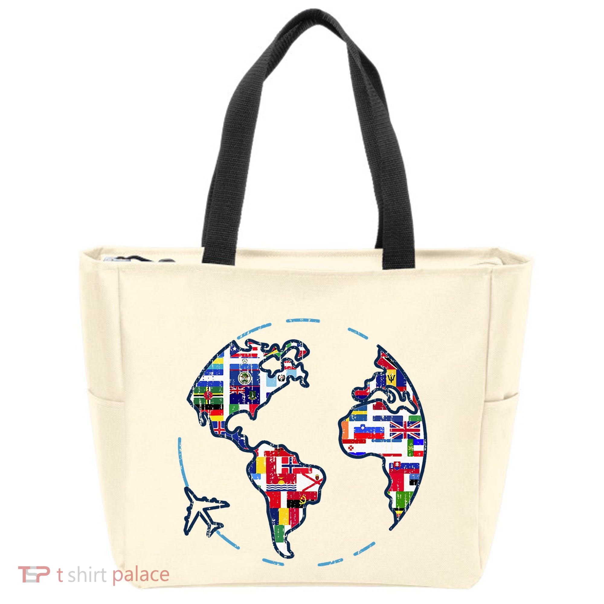 Traveler Countries World Flags International World Map Tote Bag