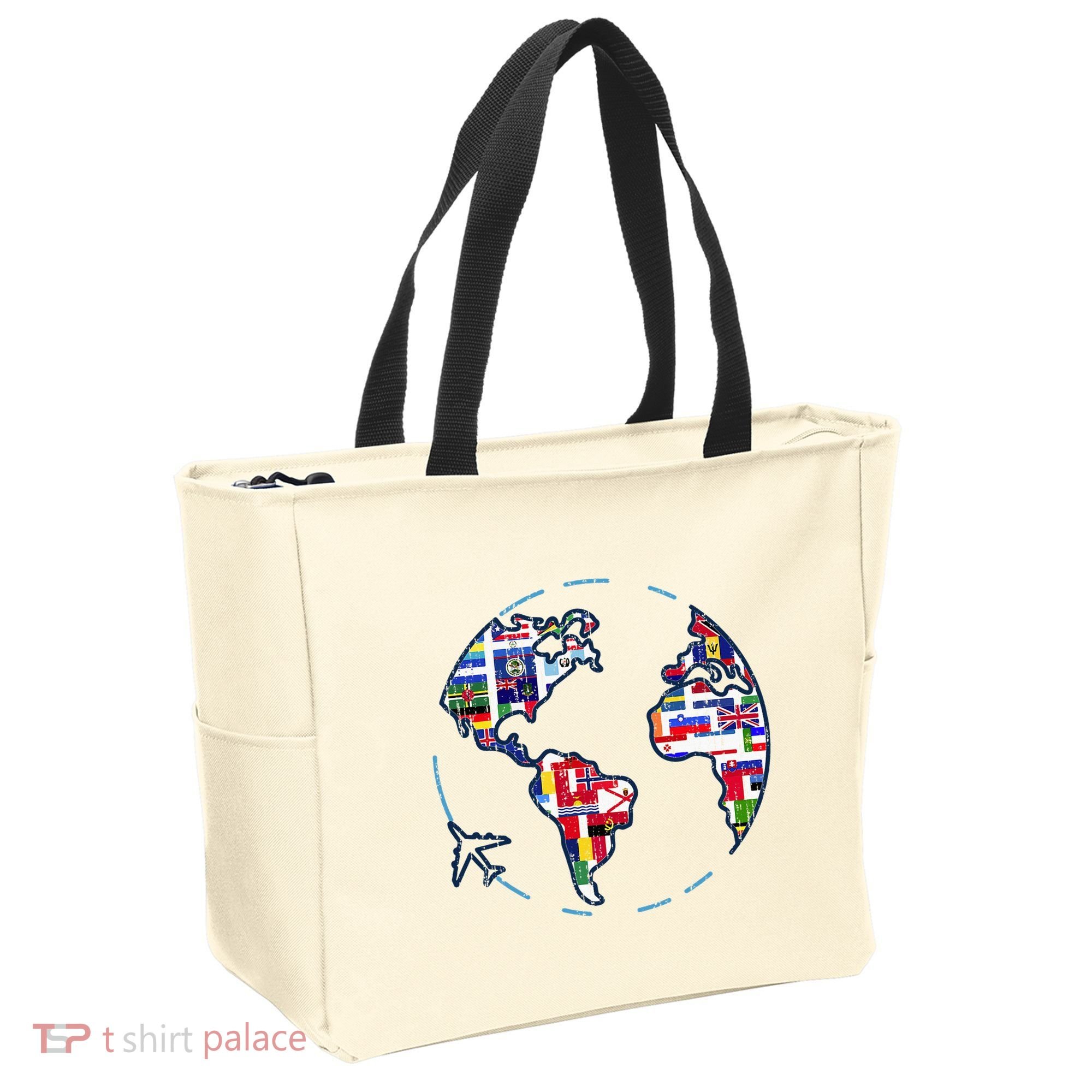 Traveler Countries World Flags International World Map Tote Bag