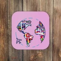Traveler Countries World Flags International World Map Coaster thumb 0