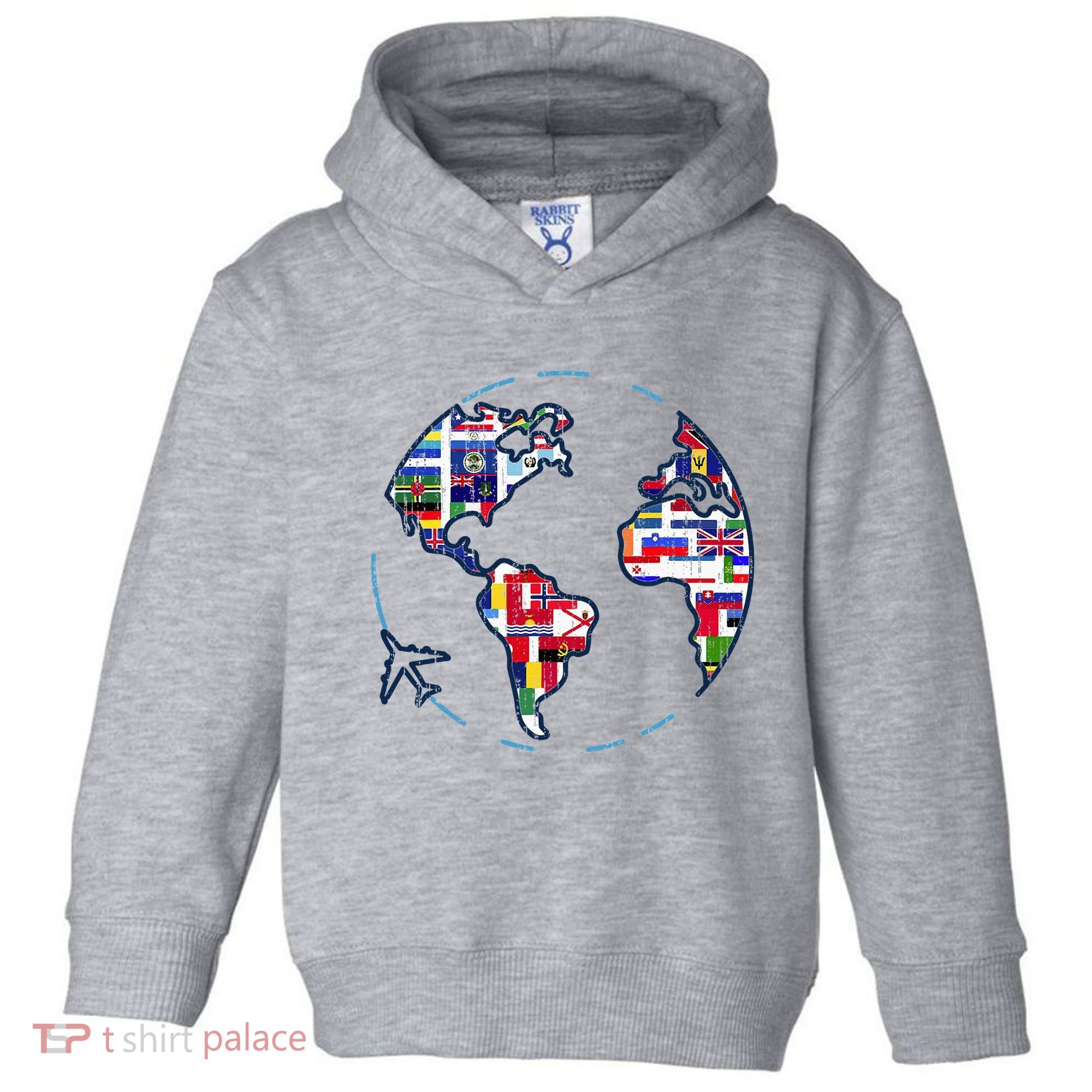 Traveler Countries World Flags International World Map Toddler Hoodie