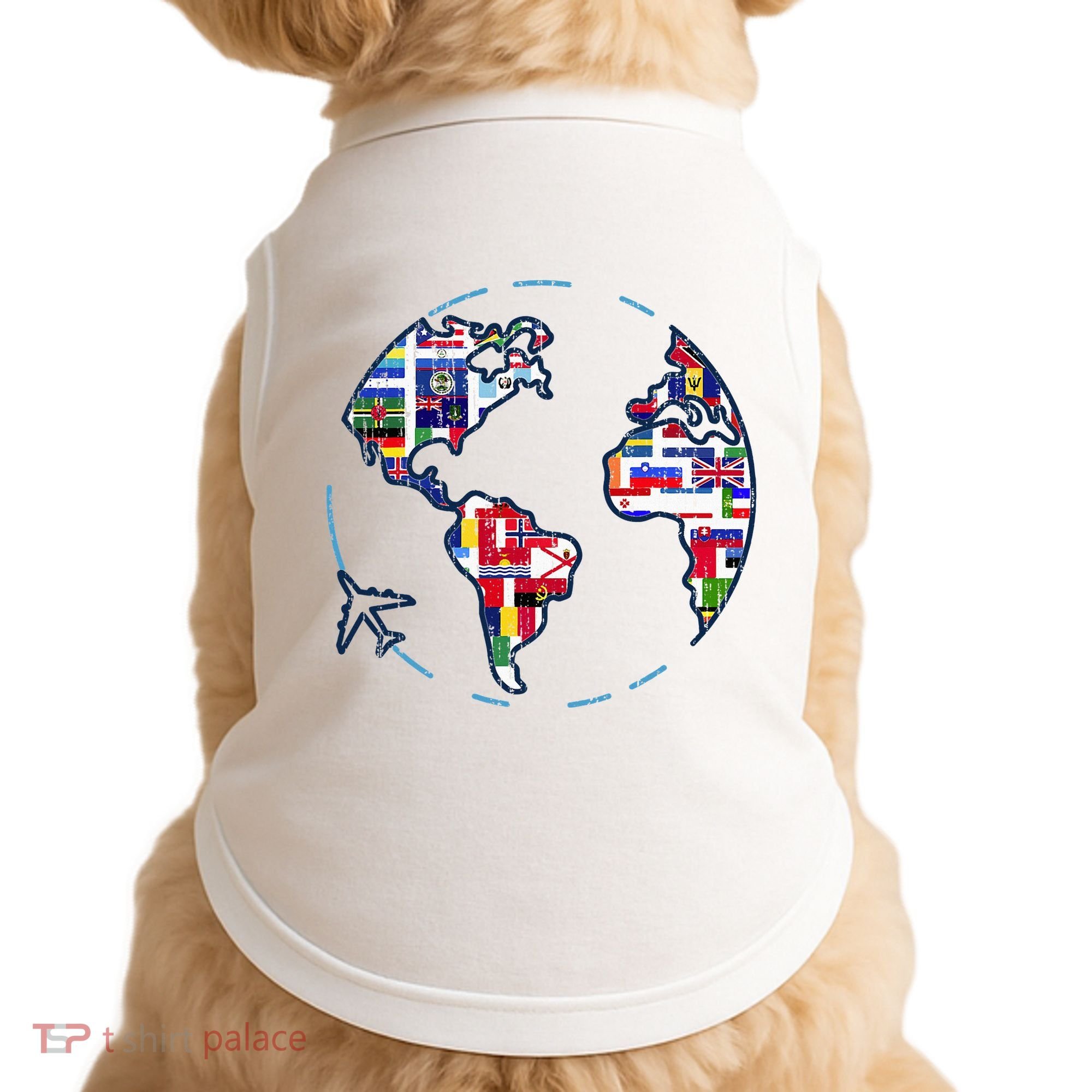 Traveler Countries World Flags International World Map Doggie Tank