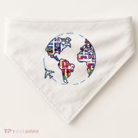 Traveler Countries World Flags International World Map USA-Made Doggie Bandana thumb 0