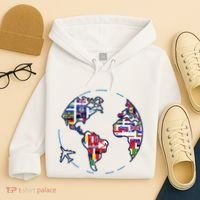 Traveler Countries World Flags International World Map Hoodie thumb 4